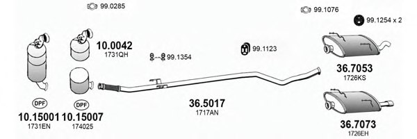 ASSO ART3895 Exhaust System